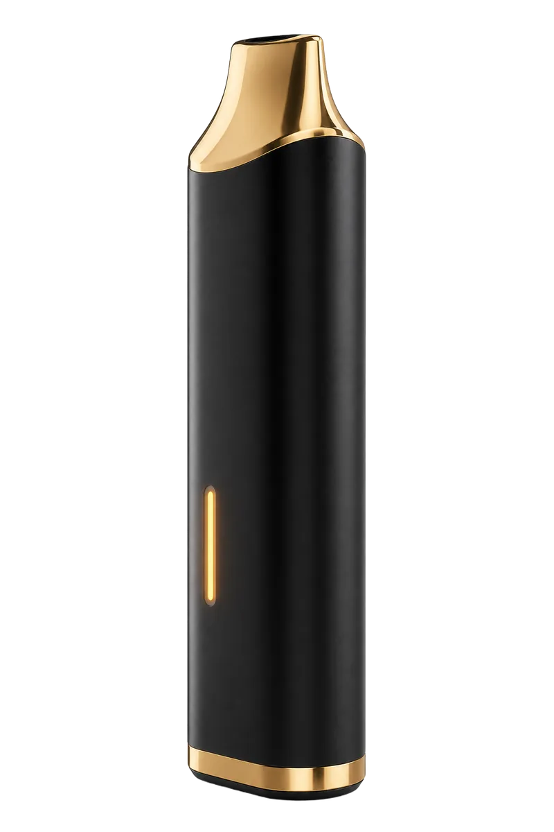 Premium black and gold disposable vape device